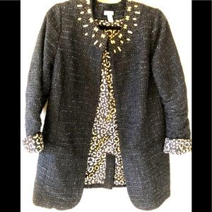 Tweed jacket with embellishments